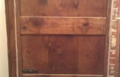 External Antique oak door from inside with suffolk latch and 2 x 6" bolts