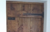 External Antique oak door from inside with suffolk latch and 2 x 6" bolts