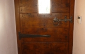 3. Solid oak double boarded antique door with vertical boards on the outside and horizontal boards inside 48mm thick door - view from inside