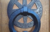 cart wheel door knocker