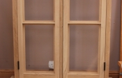 Solid oak double opening casement window with horizontal bar