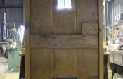 antique oak back with 2 x 22" T hinges, 5 lever sash lock fitted into the lock block and dead lock fitted into lock block