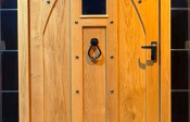 Solid oak 45mm door with curved splins