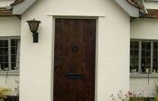 9. Dark sandblasted Antique Solid Oak 3 Plank External door £1150.00+vat and frame £525.00+vat 27mm planks and 32mm ledges. Picture No 8 showing back of the door. Door with planted on frame at the back £950+vat.