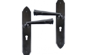 Handmade Gothic Sprung Lever Lock Handle Set - Black