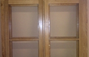 Solid oak double opening casement window with horizontal bar