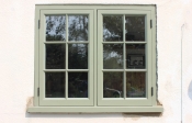 Sapele 2 light 1  opening casement window with horizontal and vertical bars